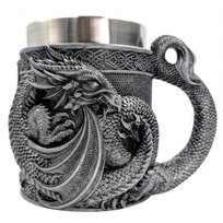 Kufel Do Piwa 500 Ml Smok Średniowieczny Prezent Dla Taty Stal Nierdzewna Karczma Wiking Nordycki Fantasy Drewniany