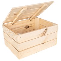 Kufer naturalny skrzynia z drewna desek pudełko narzędzia zabawki 40x30x22
