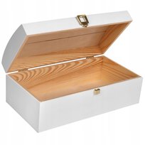 Kufer Pudełko Drewniane Białe 34,5 X 18 X 13,8 Cm