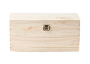 Kuferek drewniany, szkatułka na drobiazgi, pudełko drewniane zamykane 26x16x13,5 cm - PINUS Sp. z o.o.