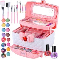 Kuferek kosmetyków rozkładany makijaż cienie domowe spa