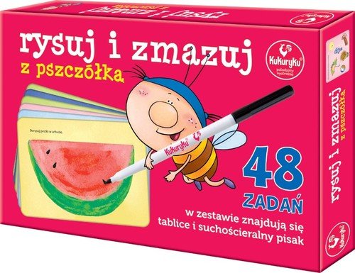 Kukuryku, tablica Rysuj i zmazuj z pszczółką, zestaw