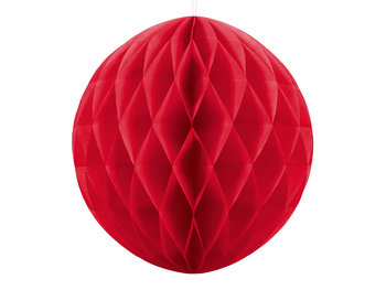 Kula bibułowa, czerwony, 20 cm - PartyDeco