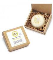 Kula do kąpieli, POMARAŃCZA, musująca, aromatyczna, półkula, 80 g Miodowa Mydlarnia