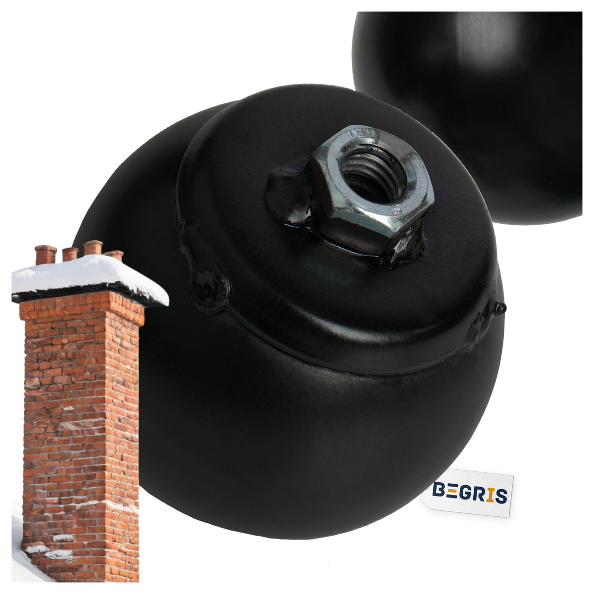 Inny producent Inny Producent Kula Kominowa Kominiarska 1,3 Kg Kula Do Czyszczenia Komina Od Góry 80 Mm