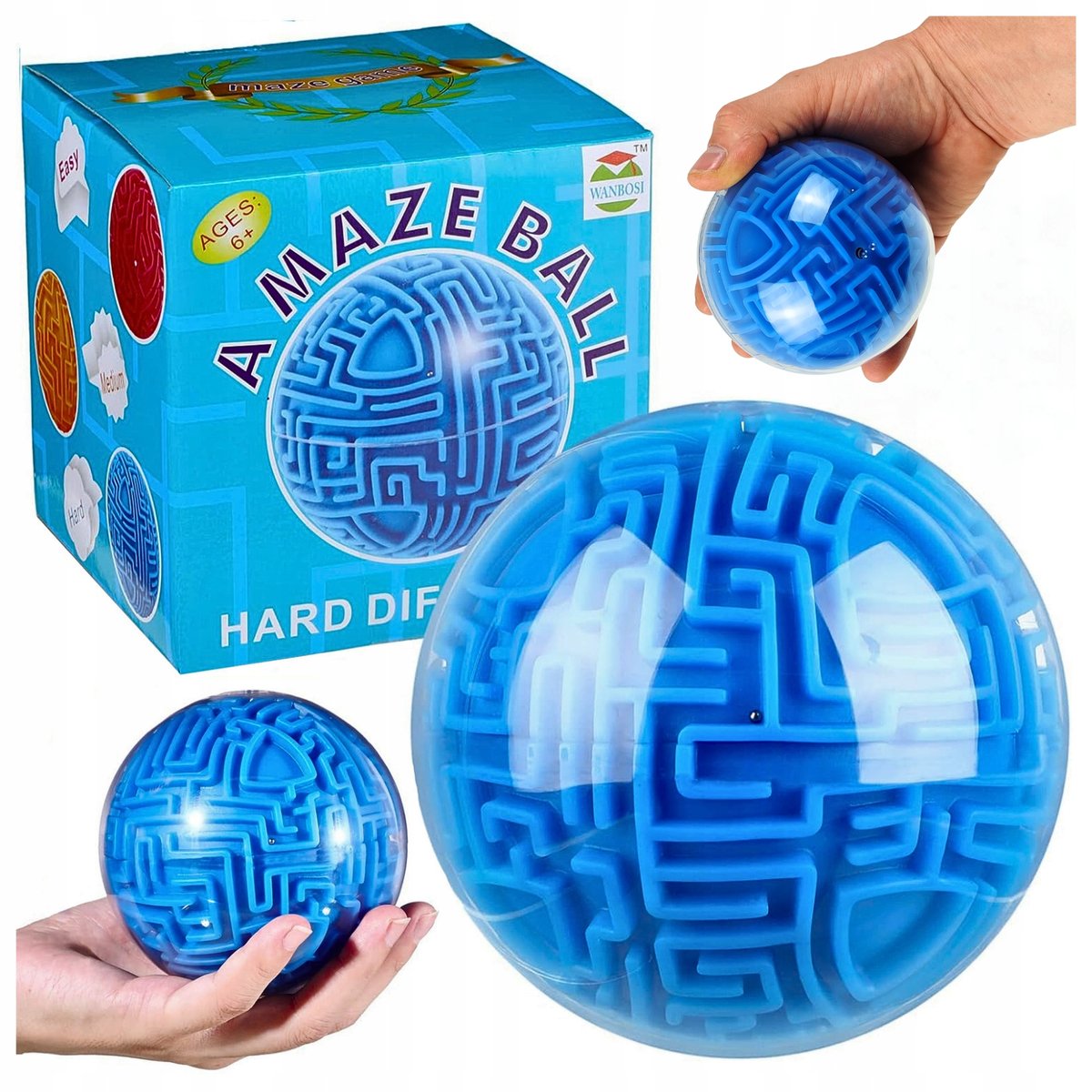 Gigamic Eureka 3D Amaze Ball – Labyrinthe Sphérique 3D – Jeu De Adresse Et Patience – Dès 8 Ans – Voyage