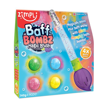 Kule do kąpieli zestaw 4 szt. z pędzlem Baff Bombz Magic Brush 3+, Zimpli Kids - Zimpli Kids