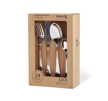 Kulig Komplet sztućców dla 6 osób Luce srebrny 0534 24 szt. - Vialli Design