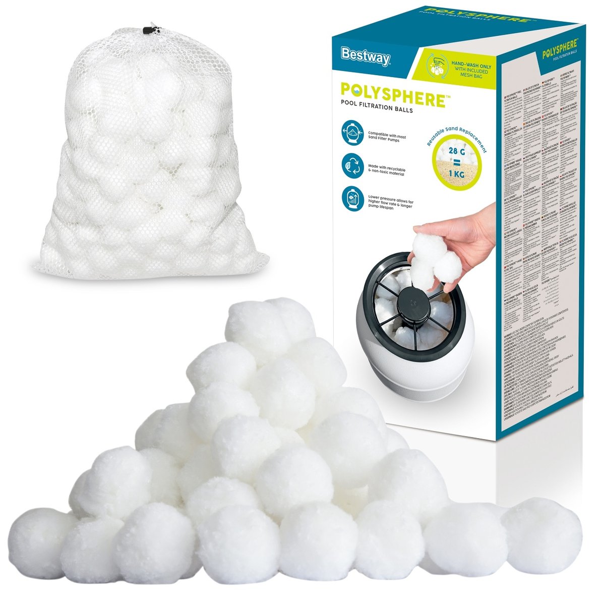Kulki filtracyjne do pompy piaskowej 0,5 kg – wkład basenowy 500g Bestway 58475!