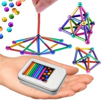 KULKI MAGNETYCZNE KLOCKI NEOCUBE KOLOROWE TĘCZONE XXL 8mm ZESTAW 75 ELEMENTÓW + PUDEŁKO
