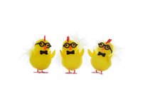 Kurczaczki wielkanocne w okularach - 5 cm - 3 szt.