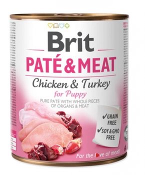 Kurczak i indyk BRIT Pate&Meat Puppy, 800 g - Brit