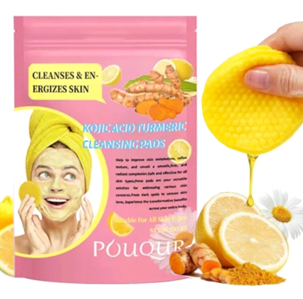 Empik Kurkuma Kwas Kojowy - Płatki Złuszczające Oczyszczające Rozjaśniające 40szt