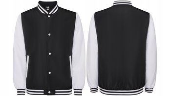Kurtka BOMBERKA Bejsbolówka Bez Kaptura ROLY 6440 CZARNO BIAŁA 2XL - ROLY