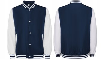 Kurtka BOMBERKA Bejsbolówka Bez Kaptura ROLY 6440 GRANATOWO BIAŁA 2XL - ROLY