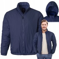 KURTKA BOMBERKA Męska Przejściowa z Kapturem SAM GRANATOWA M Pako Jeans