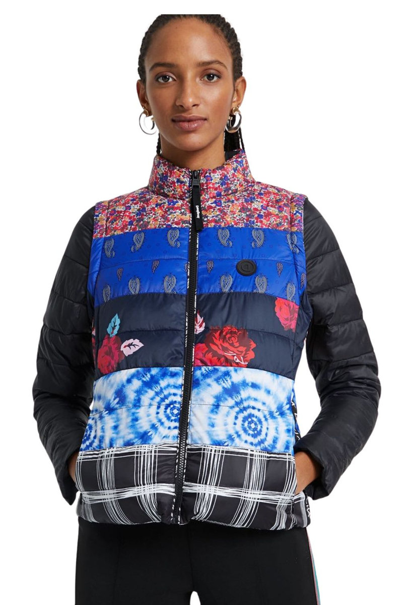 DESIGUAL Kurtka damska Desigual Copenhagen przejściowa czarna bezrękawnik-XS