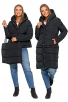 Kurtka Damska Długa Puchowa 2w1 Odpinana Multifunkcyjna CZARNA MORAJ S