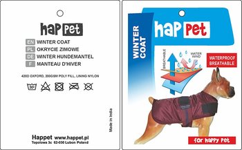 Kurtka dla psa Happet 324A niebieska M-50cm - Happet