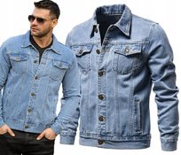 KURTKA MĘSKA JEANSOWA KATANA NIEBIESKA KLASYCZNA PROSTA 011- XL- II GATUNEK