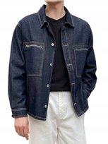 KURTKA MĘSKA NIEBIESKA JEANSOWA CASUAL BASIC S ŁKG Inna marka