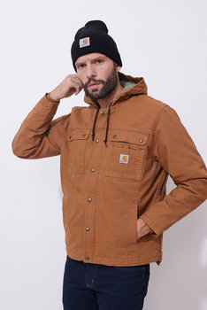 Kurtka męska ocieplana Carhartt Washed Duck Sherpa Utility BRN - S - Carhartt