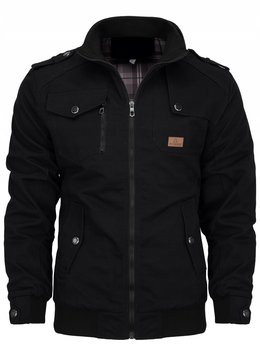 KURTKA MĘSKA PRZEJŚCIOWA PILOTKA BAWEŁNIANA WIOSNA JESIEŃ CZARNA 014 - XL - Inna marka