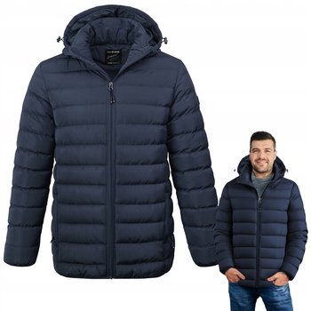 KURTKA Męska z Kapturem ZIMOWA Miejska Pikowana GRANATOWA Pako Jeans - Pako Jeans