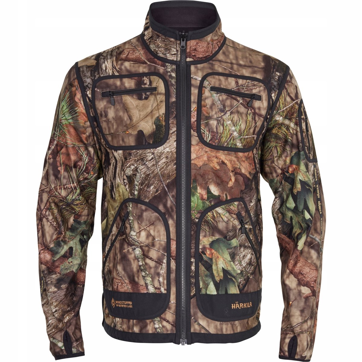 Harkila Grizzly Reversible Fleece Jacket - Mossy Oak Blaze / Windstopper - Men's