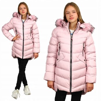 KURTKA Pikowana ZIMOWA Płaszczyk FUTERKO Kaptur OCIEPLANA 164 - Inna marka