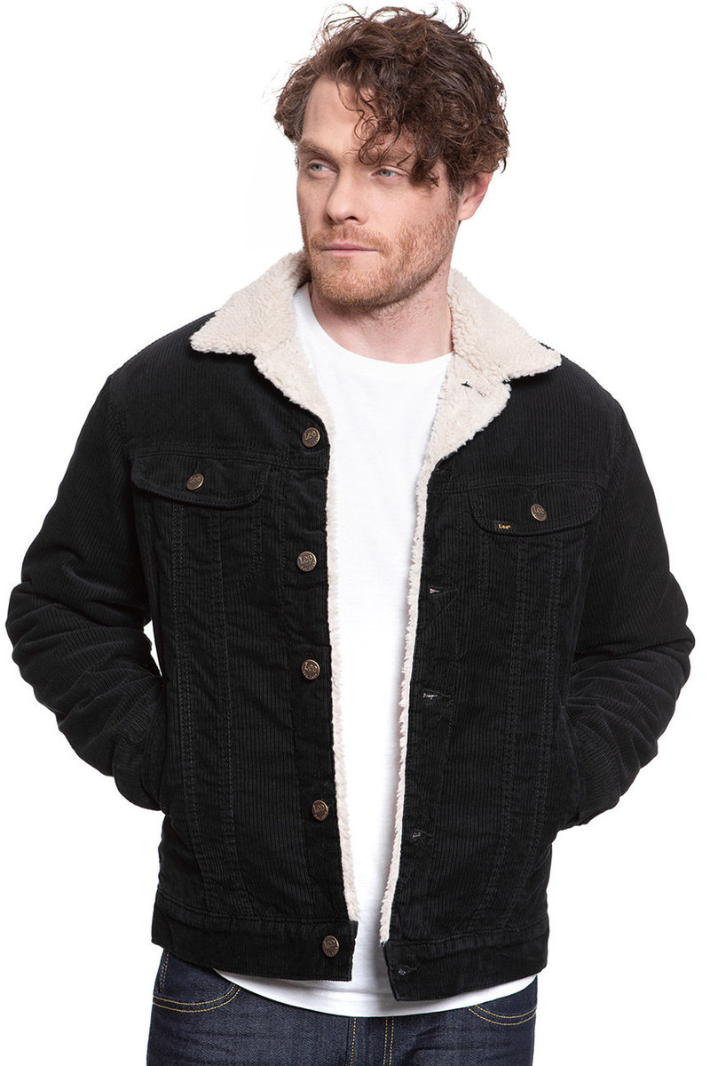 Lee Mens Sherpa Denim Jacket, Tobacco Brown, S