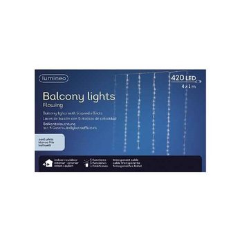 Kurtyna balkonowa świetlna 420L z programatorem zimny biały 4x1m - Kaemingk B.V.