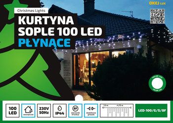 Kurtyna MULTIMIX Sople LED, 4,75 m, 100 LED, OLED-100/G/S/8F/C, barwa czerwona - Multimix