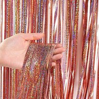 KURTYNA RÓŻOWE ZŁOTO URODZINY SYLWESTER WESELE PANIEŃSKI BABY 100x200cm