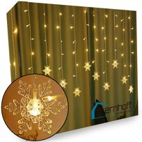 Kurtyna Świetla Lampki 120LED Płatki Śniegu