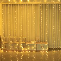 Kurtyna Świetlna 3X3 Girlanda Lampki Wiszące Ciepły 300 Led W1