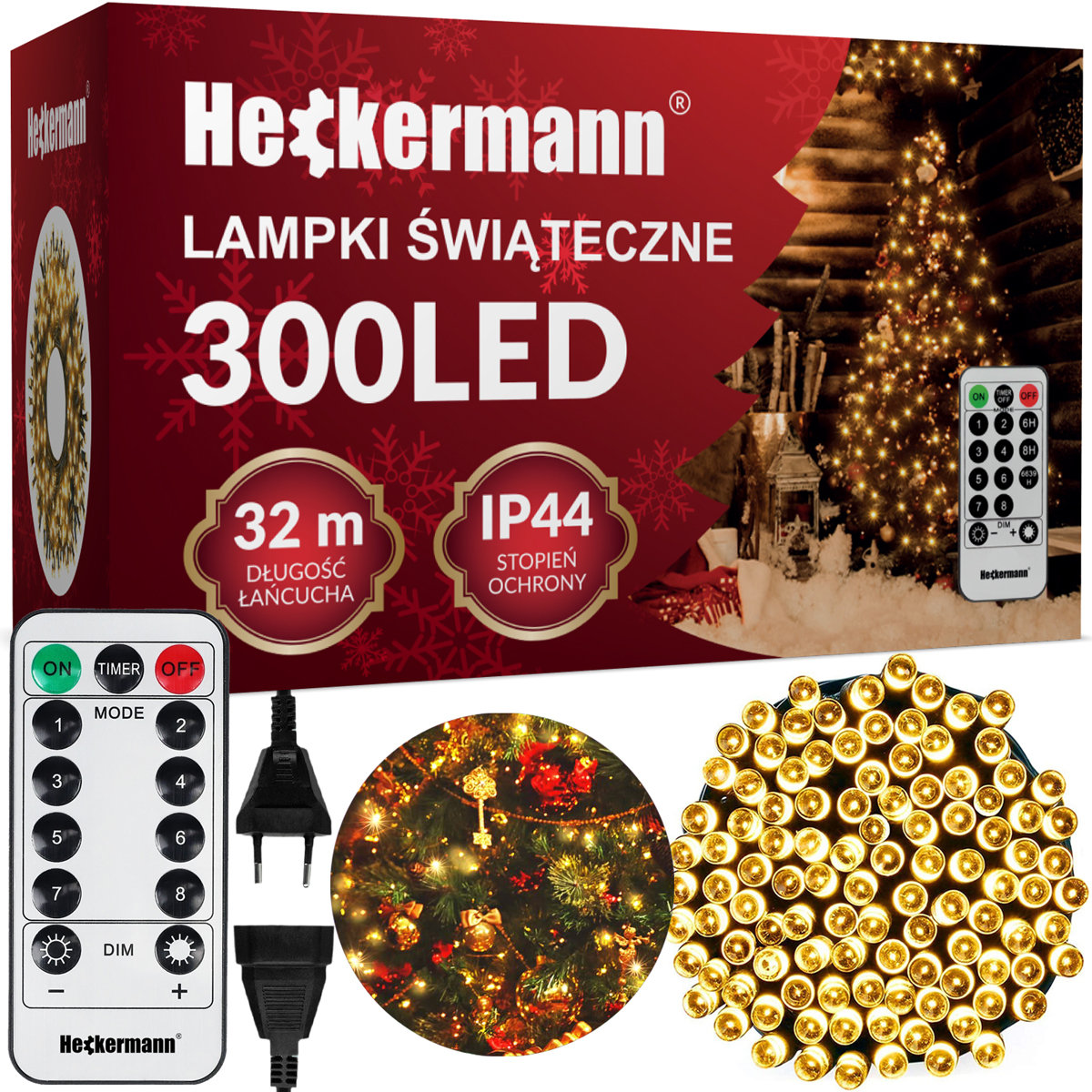 Zdjęcia - Girlanda Heckermann Kurtyna świetlna  CL-LHL-30 300LED Warm Lampki świąteczne 