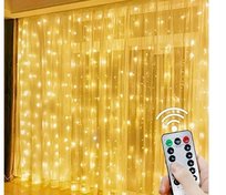 KURTYNA ŚWIETLNA kurtyna LED 3x3 m 300 LED USB pilot+ haczyki CIEPŁY BIAŁY