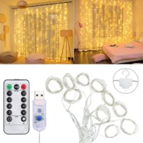 Kurtyna Świetlna Lampki 300Led Pilot Girlanda 3X3M Ciepła Barwa