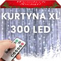 KURTYNA ŚWIETLNA LED 300 ZIMNA 3x3 LAMPKI ŚWIĄTECZNE CHOINKOWE GIRLANDA XL - inna (Inny)