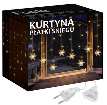 KURTYNA ŚWIETLNA LED LAMPKI CHOINKOWE PŁATKI ŚNIEGU Białe Ciepłe - GIRLANDA - inna (Inny)