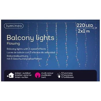 Kurtyna świetlna ledowa 220L zewnętrzna z pilotem multikolor 2x1m - Kaemingk B.V.