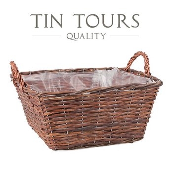 KWADRATOWY KOSZ Z UCHWYTAMI 36x36x18/25h cm - Tin Tours