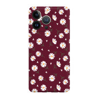 Kwiatki Stokrotki Białe  - Iphone 15 Pro Max Etui Matowe Bordo [Tif 20E]