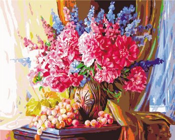 Kwiaty kontra winogrona - Malowanie po numerach 50x40 cm - ArtOnly