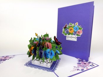 Kwiaty Motyl Kartka 3D Dzień Mamy Rocznica