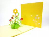Kwiaty Słonecznika, Kartka 3d, Dzień Kobiet, Lato