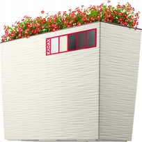 Kwietnik Doniczka Donica + Wkład Kremowa 19x56 cm