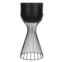 Kwietnik stojący metal czarny matowy stojak loft druciany, 46cm