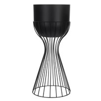 Kwietnik z osłonką stojący S metalowy czarny loft industrialny / Urokliwe Wnętrza